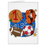 Camisetas y regalos del cumpleaños de los deportes tarjeton