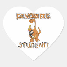 Camisetas y regalos del estudiante de Dinorific Colcomanias Corazon Personalizadas