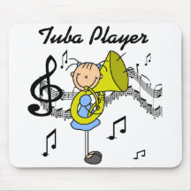 Camisetas y regalos del jugador de la tuba tapetes de raton
