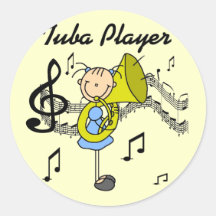 Camisetas y regalos del jugador de la tuba etiqueta