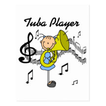 Camisetas y regalos del jugador de la tuba postal