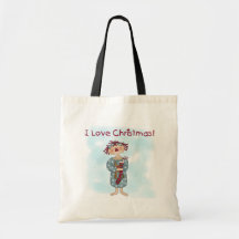 Camisetas y regalos del navidad del amor de Ragdol Bolsa