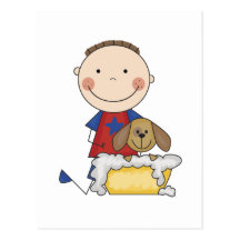 Camisetas y regalos del perro del muchacho que se  postales