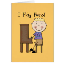 Camisetas y regalos del pianista tarjetón