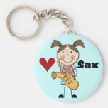 Camisetas y regalos femeninos del jugador de saxof llavero