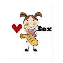 Camisetas y regalos femeninos del jugador de saxof tarjeta postal