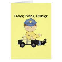 Camisetas y regalos futuros del oficial de policía felicitación