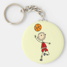 Camisetas y regalos rojos del baloncesto de los mu llavero
