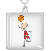 Camisetas y regalos rojos del jugador de básquet d pendientes personalizados