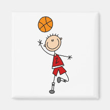 Camisetas y regalos rojos del jugador de básquet d iman