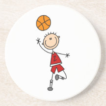 Camisetas y regalos rojos del jugador de básquet d posavasos cerveza