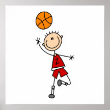 Camisetas y regalos rojos del jugador de básquet d impresiones