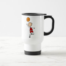 Camisetas y regalos rojos del jugador de básquet d tazas de café