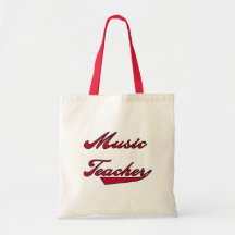 Camisetas y regalos rojos del profesor de música bolsa