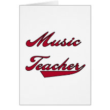 Camisetas y regalos rojos del profesor de música tarjeton