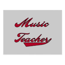 Camisetas y regalos rojos del profesor de música postal