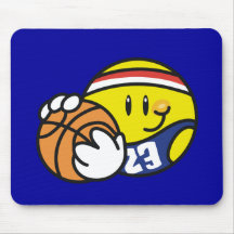 Camisetas y regalos sonrientes del baloncesto alfombrilla de ratón