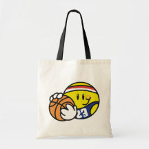 Camisetas y regalos sonrientes del baloncesto bolsa