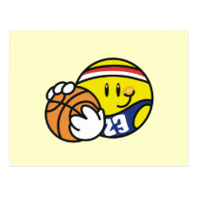 Camisetas y regalos sonrientes del baloncesto tarjetas postales
