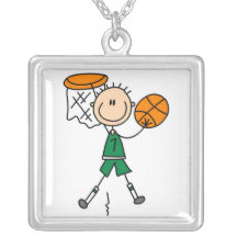 Camisetas y regalos verdes del jugador de básquet  pendiente