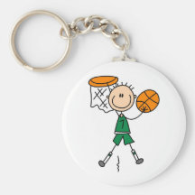 Camisetas y regalos verdes del jugador de básquet  llaveros