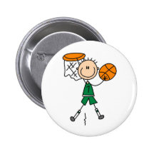 Camisetas y regalos verdes del jugador de básquet  pin