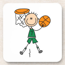 Camisetas y regalos verdes del jugador de básquet  posavaso