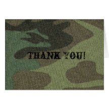 Camo verde - "gracias" cardar felicitación