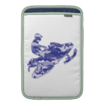 Camoflage azul Snowmobiler Funda MacBook