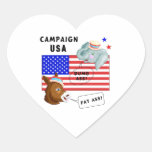 Campaña los E.E.U.U. del día de elección Pegatinas De Corazon Personalizadas