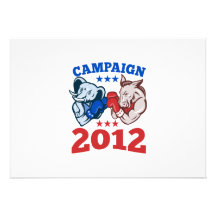 Campaña republicana 2012 del elefante del burro de comunicados personalizados