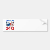 Campaña republicana 2012 del elefante del burro de etiqueta de parachoque
