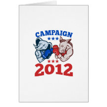 Campaña republicana 2012 del elefante del burro de felicitacion 