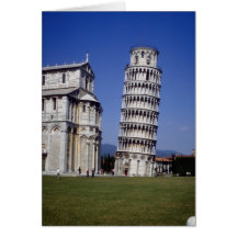 Campanario inclinado famoso, la torre inclinada de tarjeta