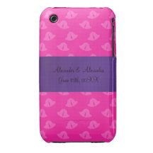 Campanas de boda rosadas que casan favores iPhone 3 Case-Mate fundas