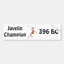 Campeón 396 de la jabalina A.C. Etiqueta De Parachoque