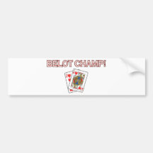 Campeón de Belot Etiqueta De Parachoque