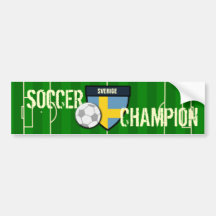 Campeón del fútbol de Sverige Suecia Pegatina De Parachoque