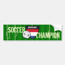 Campeón holandés del fútbol de Nederland Etiqueta De Parachoque