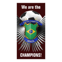 Campeones del fútbol del Brasil Tarjetas Fotográficas Personalizadas
