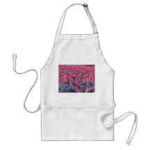 Campo de flor rosado y púrpura delantal