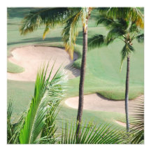 Campo de golf en invitaciones de las zonas tropica invitaciones personalizada