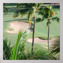 Campo de golf en poster de las zonas tropicales