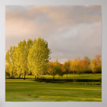 Campo de golf en poster del otoño