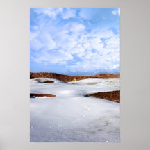 campo de golf nevado de los vínculos con la bander impresiones