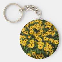 Campo de margaritas amarillas llaveros personalizados