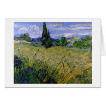 Campo de trigo verde con Cypress de Van Gogh. Felicitaciones