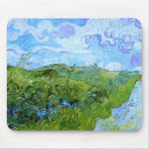 Campos de trigo verdes de Van Gogh  (F807) Alfombrillas De Ratones