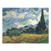 Campos del trigo de Vincent van Gogh con los cipre Invitacion Personal