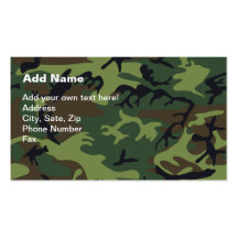 Camuflaje verde militar plantilla de tarjeta personal